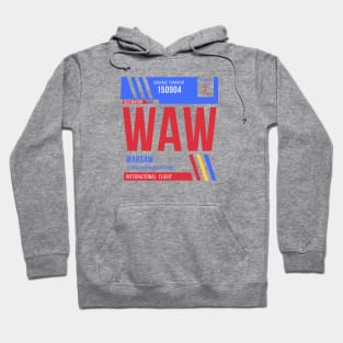 Warsaw (WAW) Airport Code Baggage Tag Hoodie